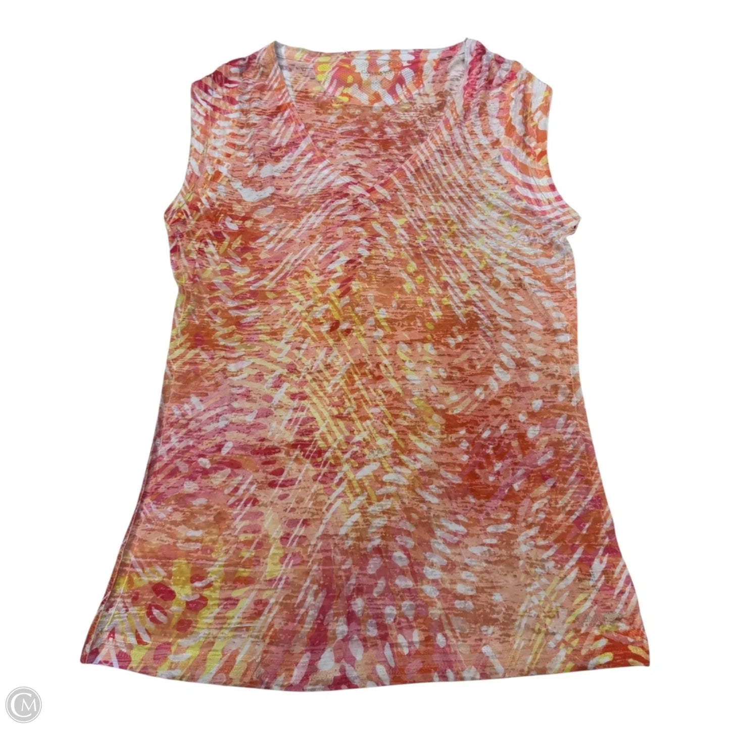 Top Short Sleeve By Calvin Klein Performance In Orange & Pink, Size: S