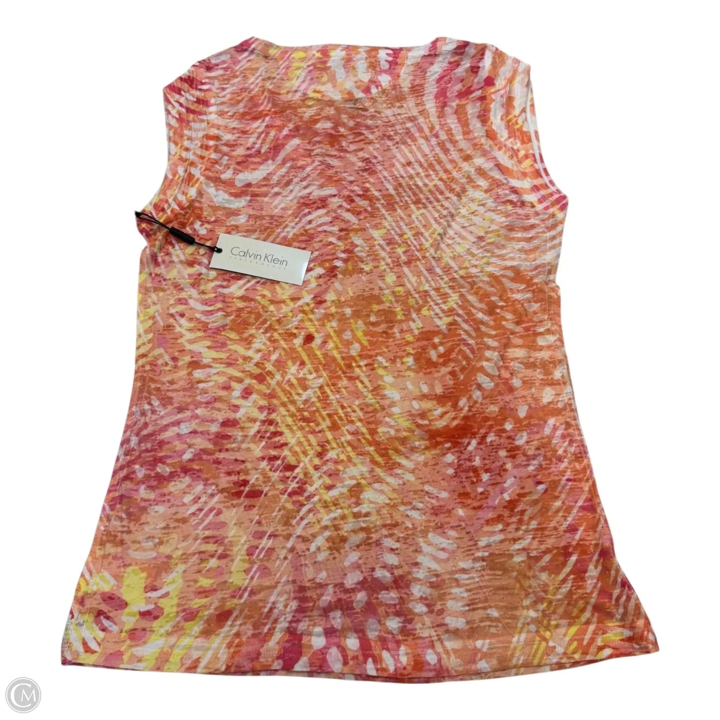 Top Short Sleeve By Calvin Klein Performance In Orange & Pink, Size: S