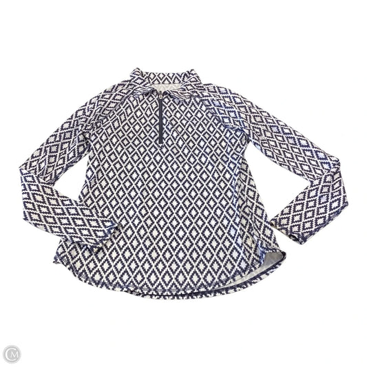 Athletic Top Long Sleeve Collar By Jofit In Blue & White, Size: Xs