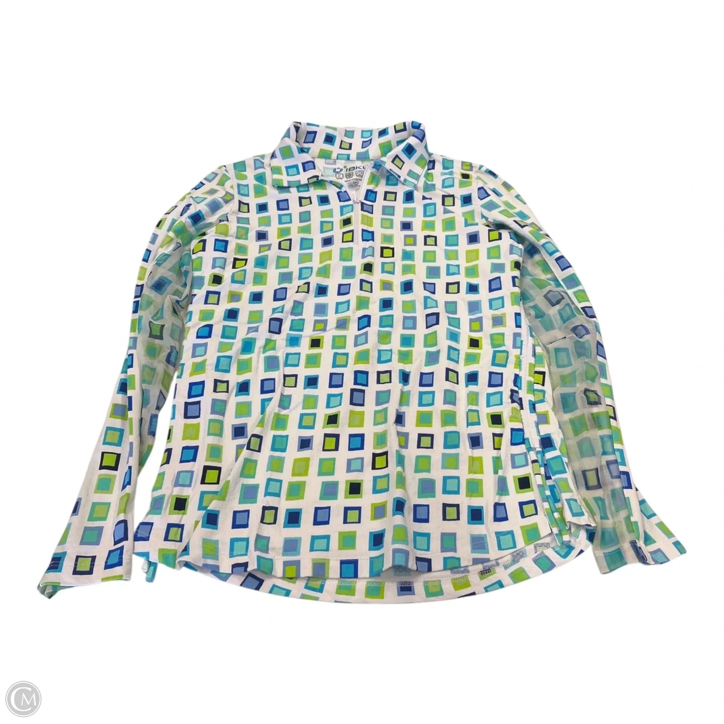 Athletic Top Long Sleeve Collar By Ibkul In Multi-colored, Size: M