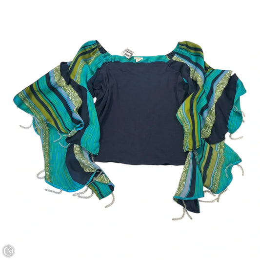 Top 3/4 Sleeve By Tiny In Blue & Green, Size: M