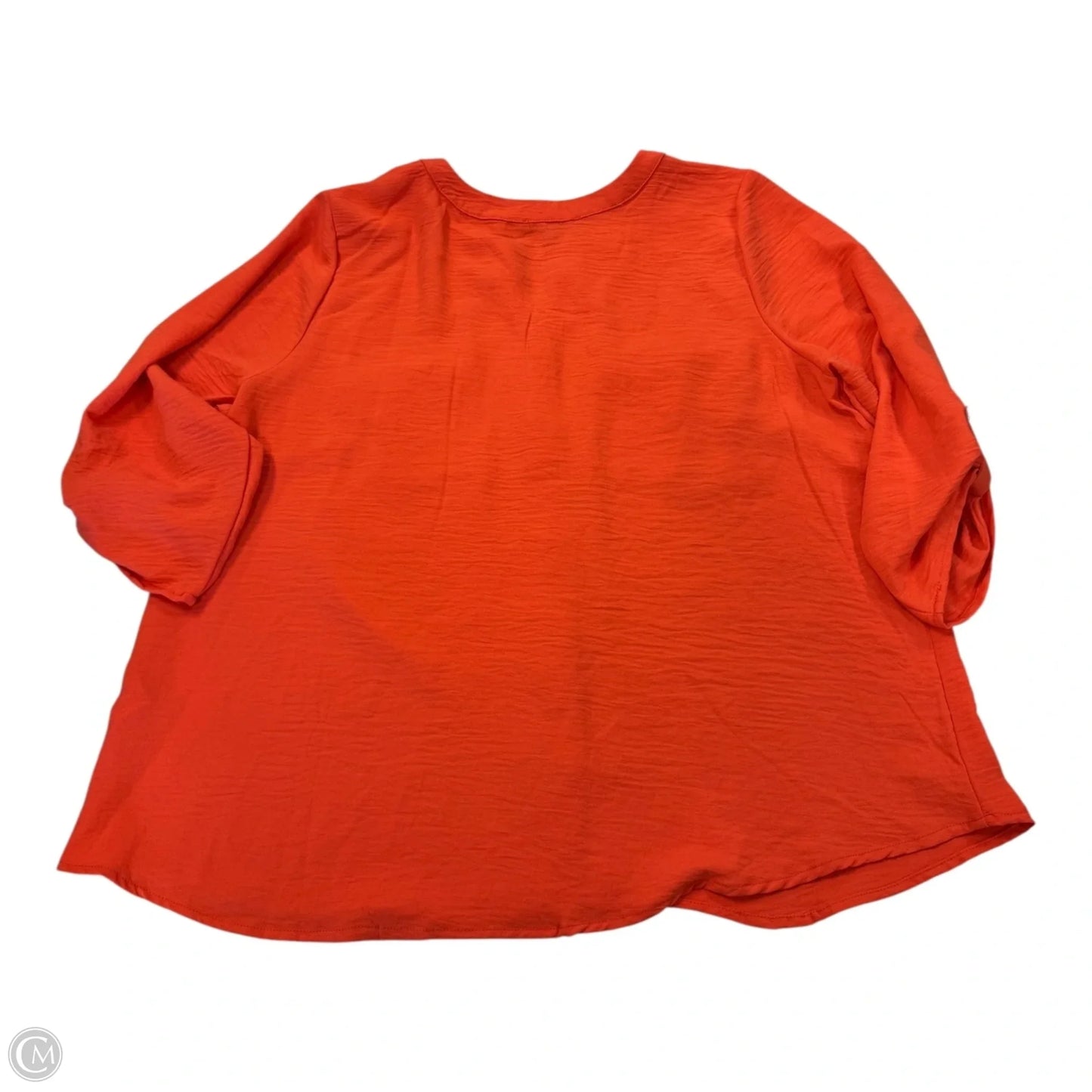 Top 3/4 Sleeve By Adrienne Vittadini In Orange, Size: 1x