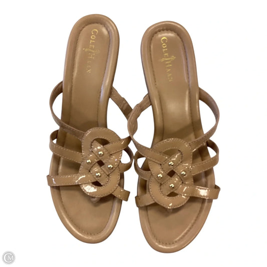 Sandals Heels Wedge By Cole-haan In Tan, Size: 7