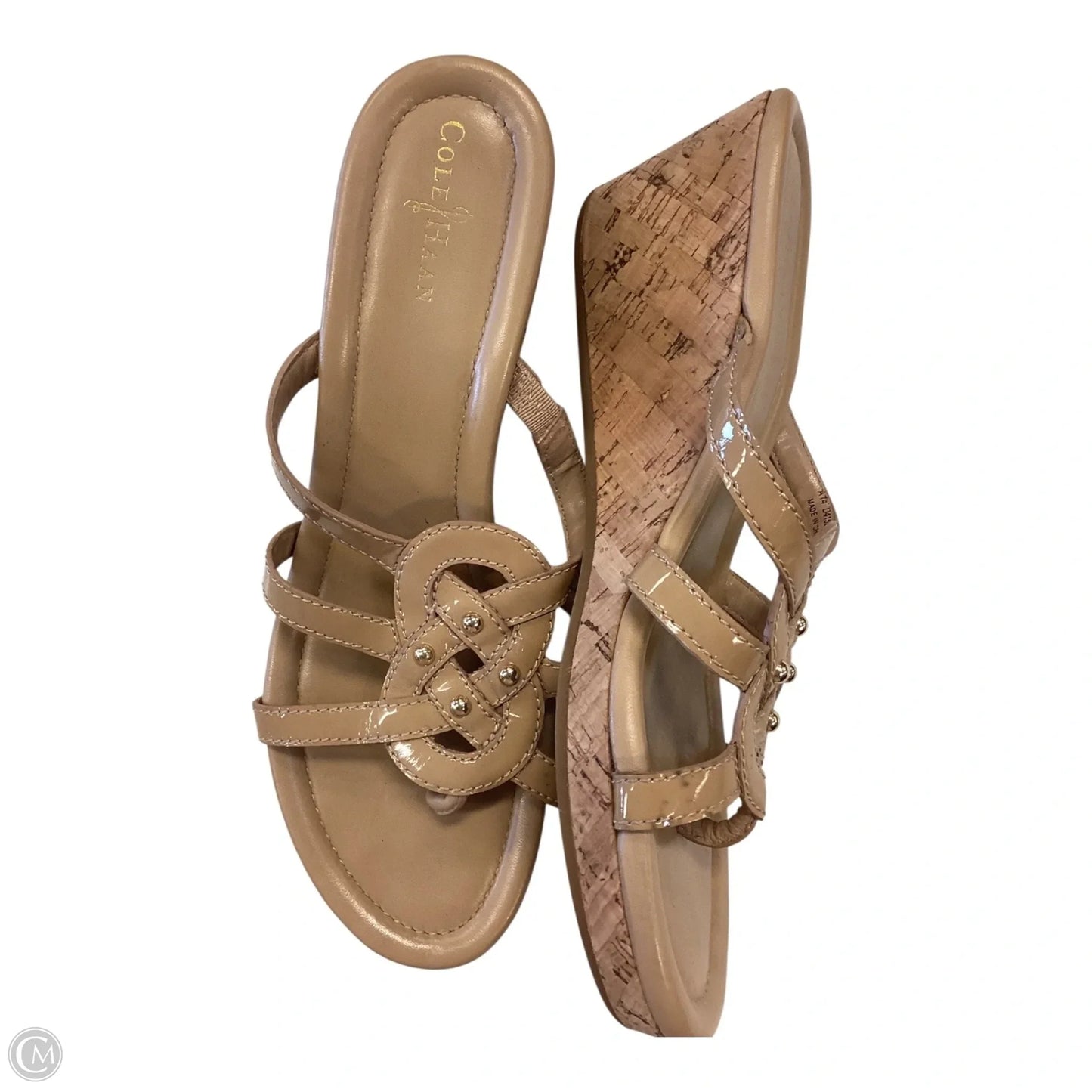 Sandals Heels Wedge By Cole-haan In Tan, Size: 7