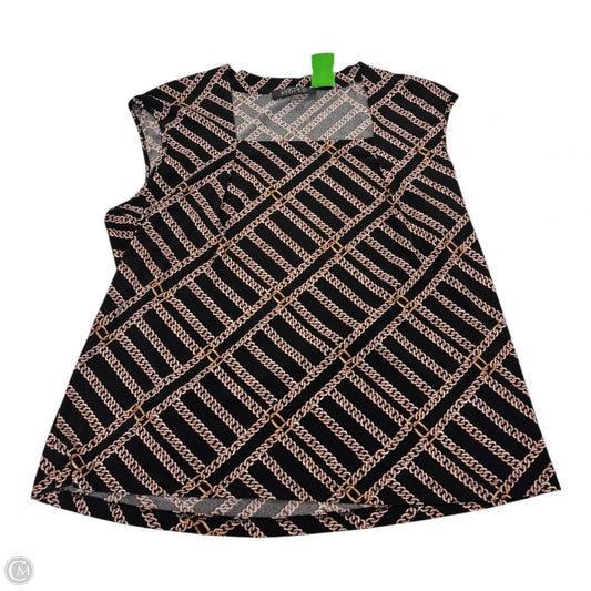 Top Sleeveless By Kasper In Black & Brown, Size: Xl