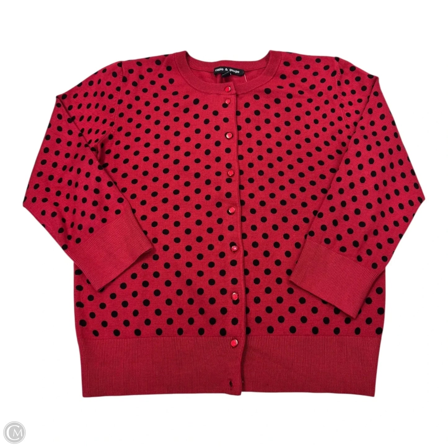 Cardigan By Cable And Gauge In Polkadot Pattern, Size: M