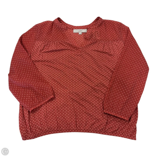 Top Long Sleeve By Loft In Orange & White, Size: S