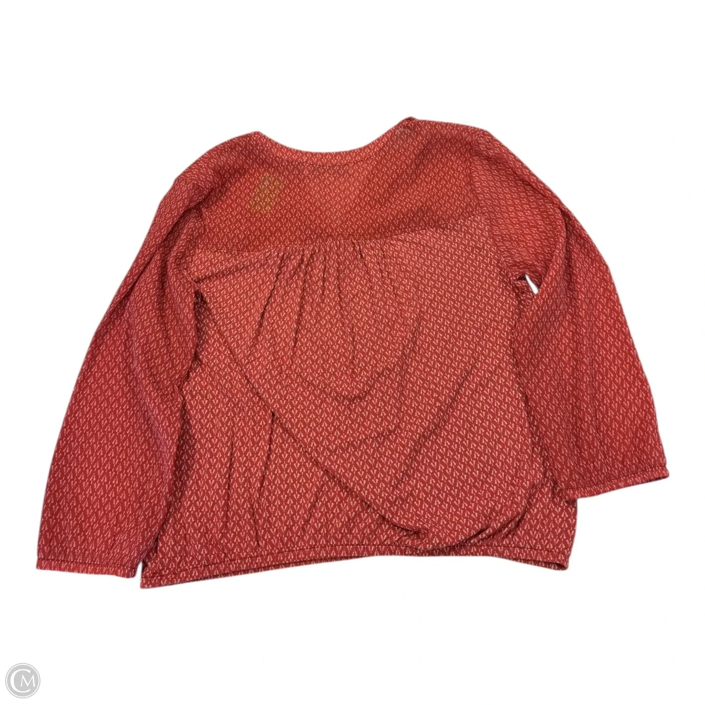 Top Long Sleeve By Loft In Orange & White, Size: S