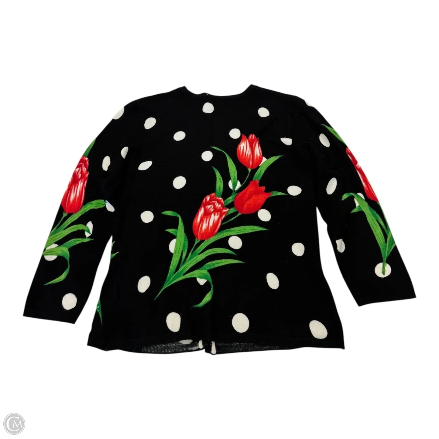 Cardigan By Clothes Mentor In Black & Red, Size: S