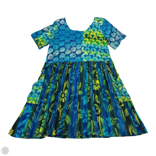 Dress Casual Midi By Clothes Mentor In Blue & Green, Size: M