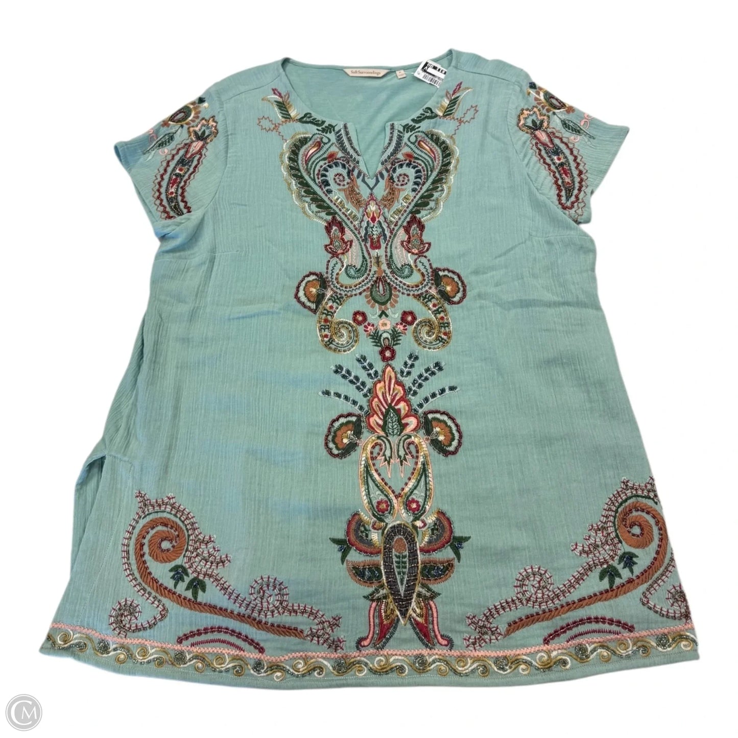 Top Short Sleeve By Soft Surroundings In Multi-colored, Size: M