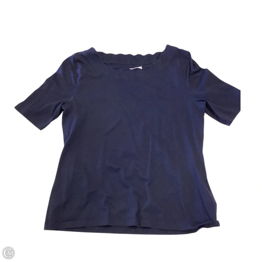 Top Short Sleeve By Talbots In Navy, Size: L