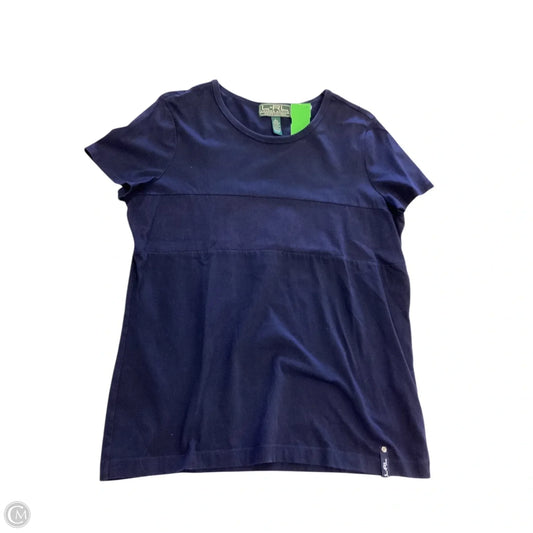 Top Short Sleeve By Lauren By Ralph Lauren In Navy, Size: L
