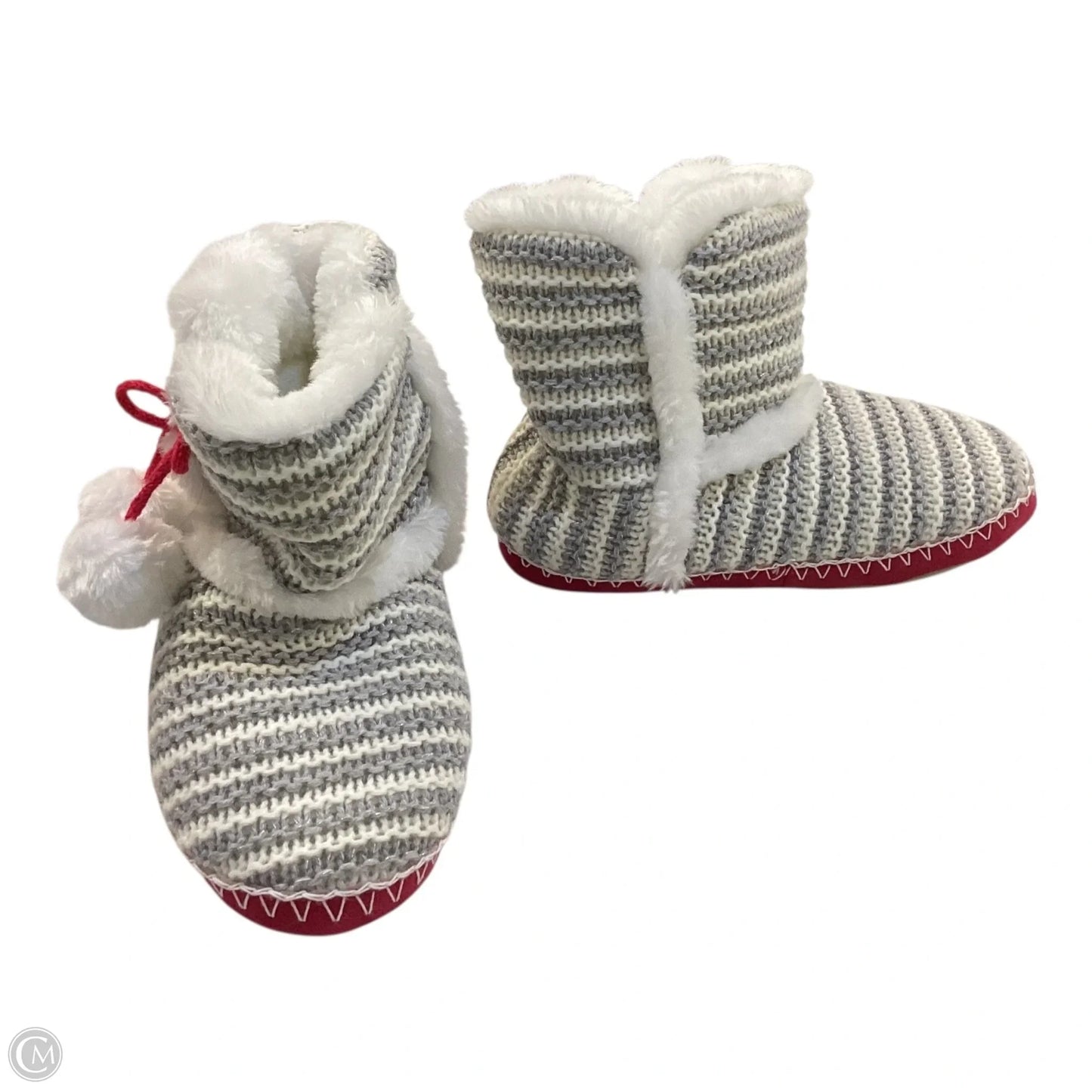 Slippers By Totes In Grey & White, Size: 6