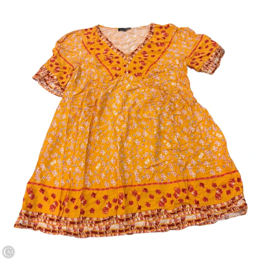 Dress Casual Midi By Suzanne Betro In Orange & Red, Size: 1x