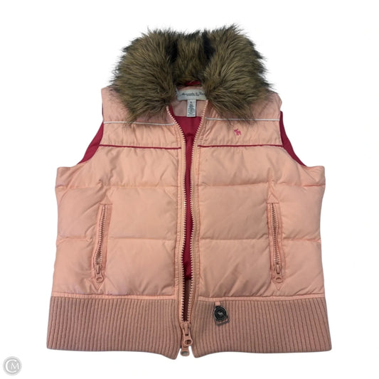 Vest Puffer & Quilted By Abercrombie And Fitch In Peach, Size: L