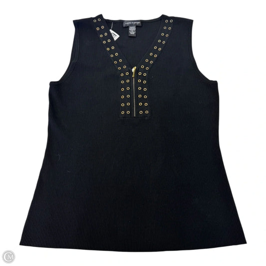Top Sleeveless By Cable And Gauge In Black & Gold, Size: Xl