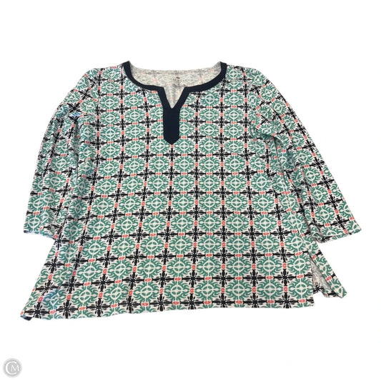 Top 3/4 Sleeve By Talbots In Blue & Green, Size: Sp