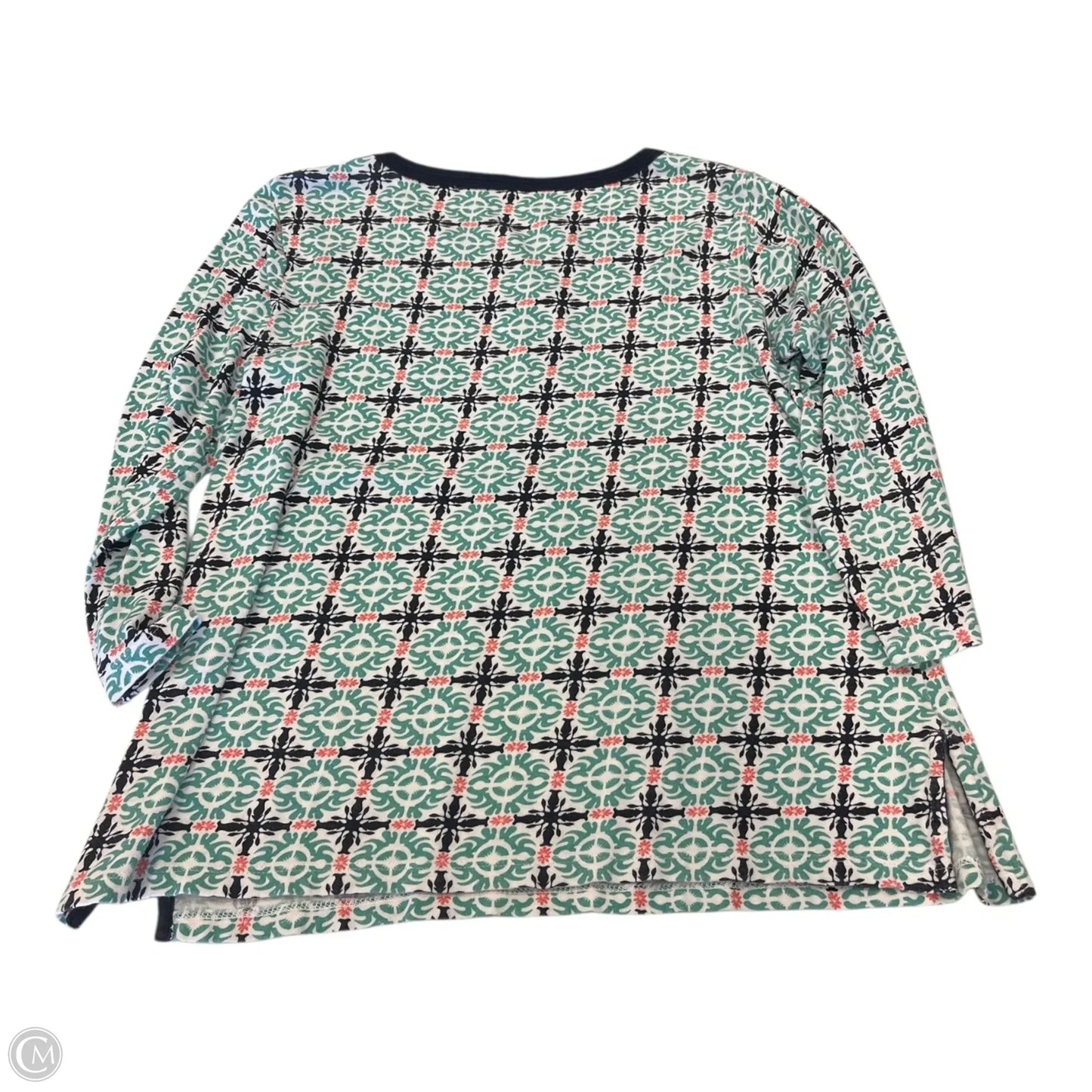 Top 3/4 Sleeve By Talbots In Blue & Green, Size: Sp