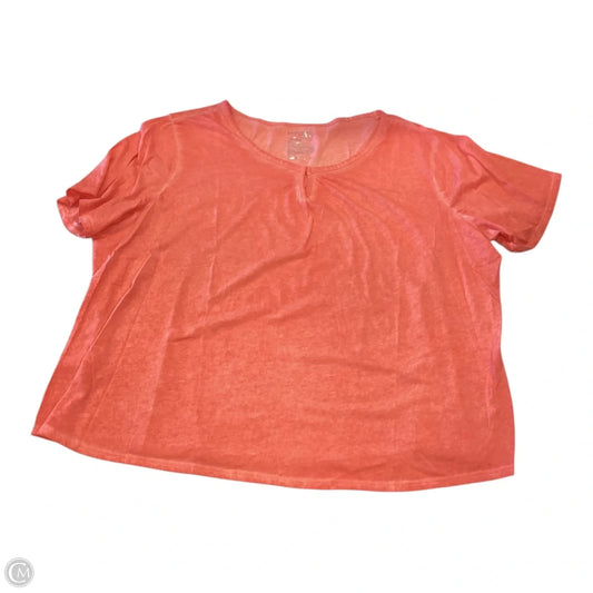 Top Short Sleeve By Terra & Sky In Orange, Size: 4x