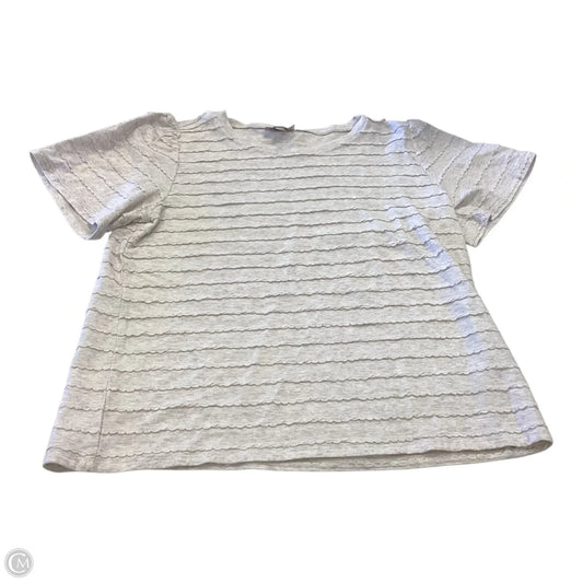 Top Short Sleeve By Loft In Ivory, Size: L