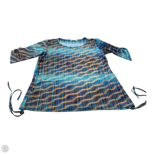 Top Short Sleeve By Clothes Mentor In Blue & Gold, Size: M