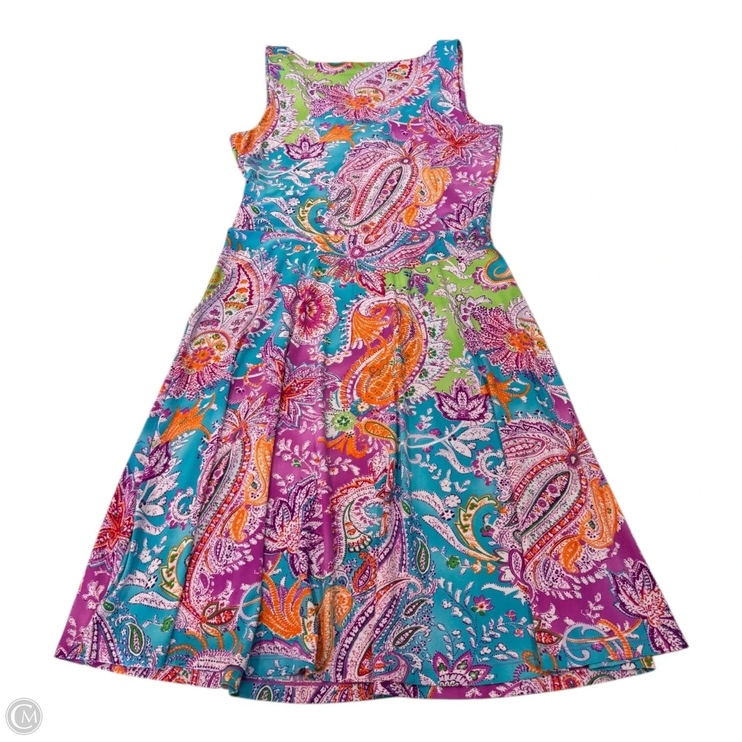 Dress Casual Midi By Lauren By Ralph Lauren In Floral Print, Size: L