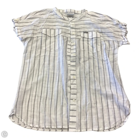 Top Short Sleeve By Columbia In Striped Pattern, Size: L
