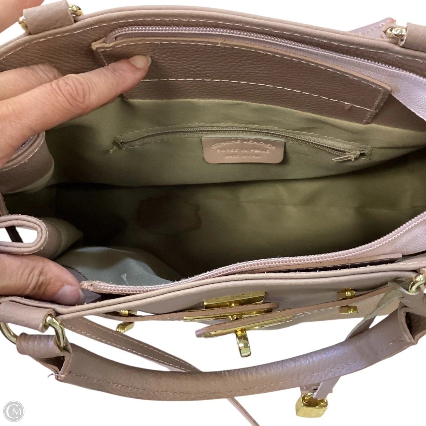 Handbag Leather By Clothes Mentor, Size: Large