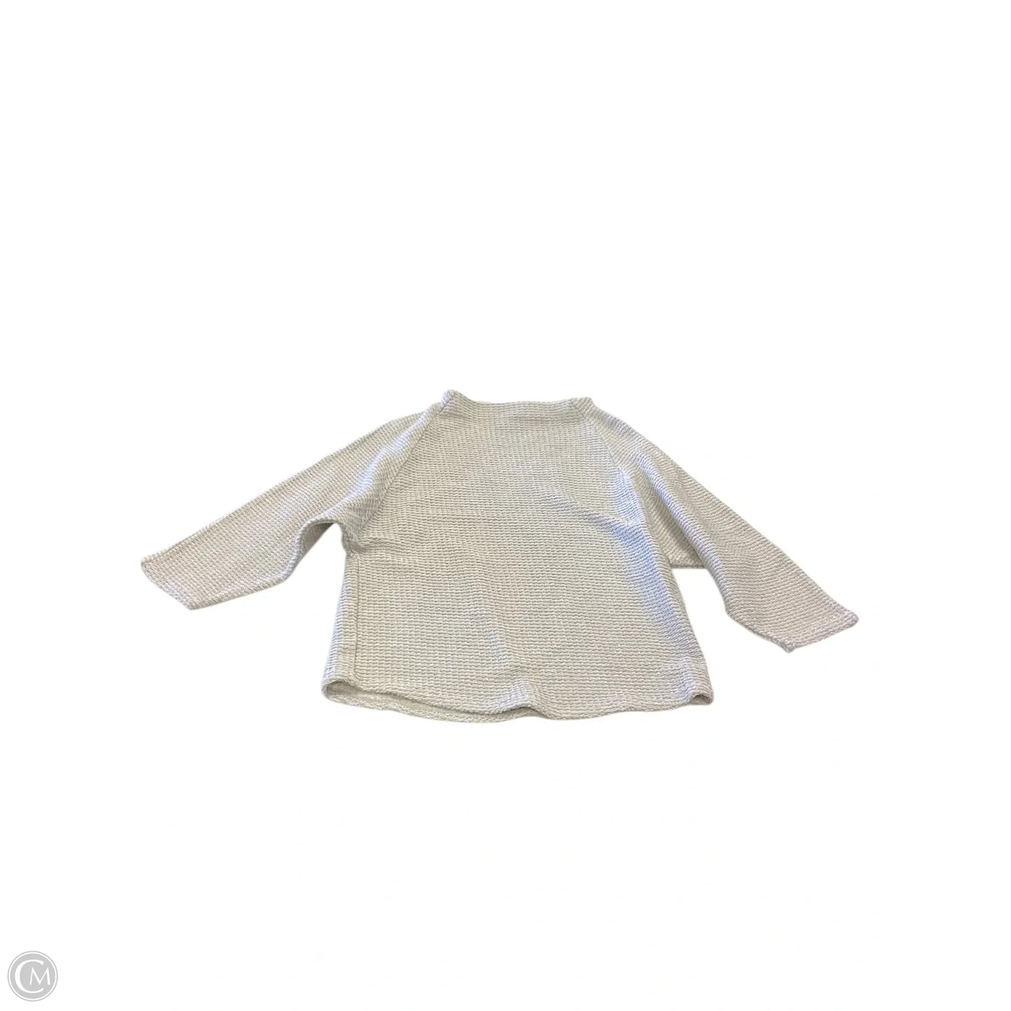 Top 3/4 Sleeve By Chicos In Silver & White, Size: S