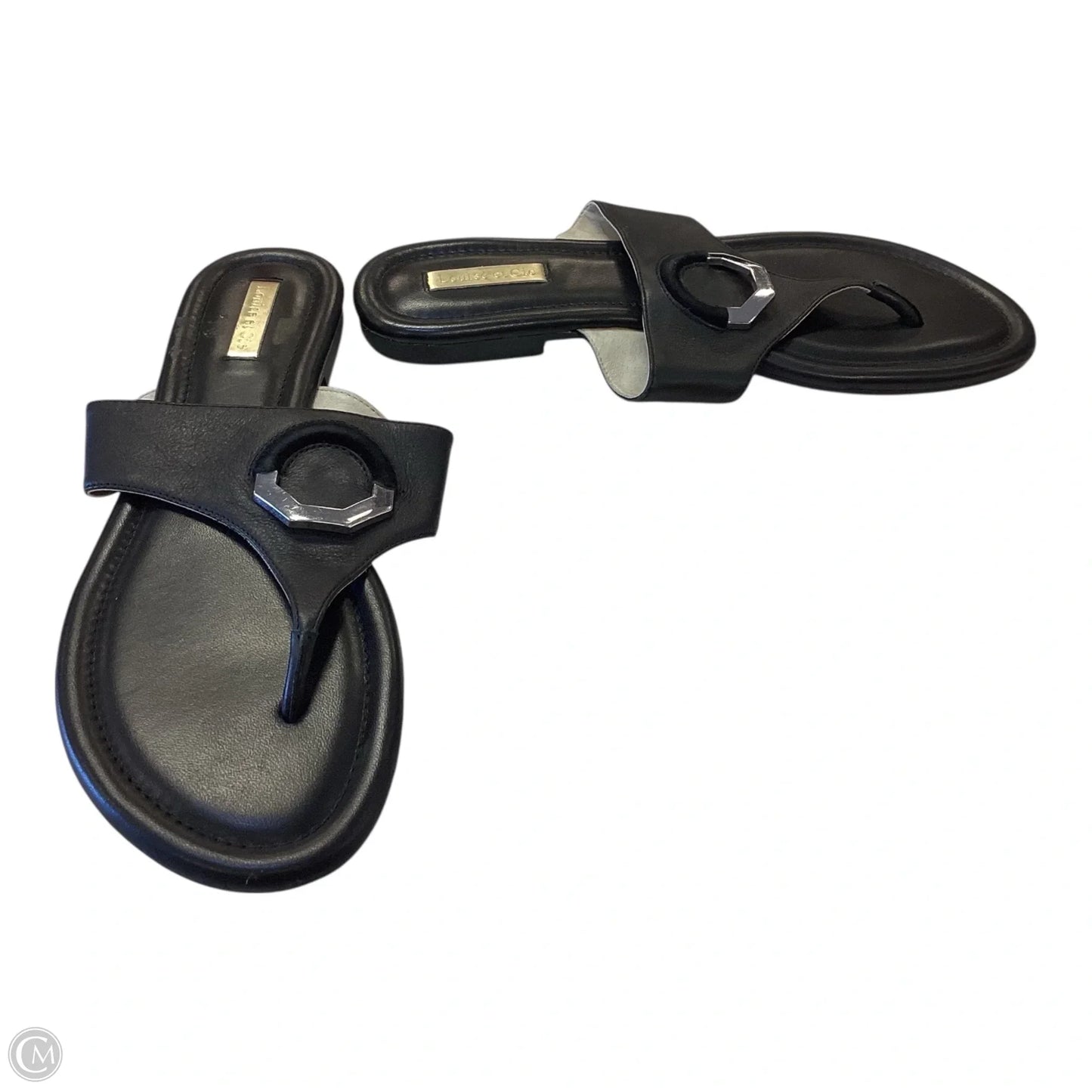 Sandals Flip Flops By Louise Et Cie In Black & Silver, Size: 9