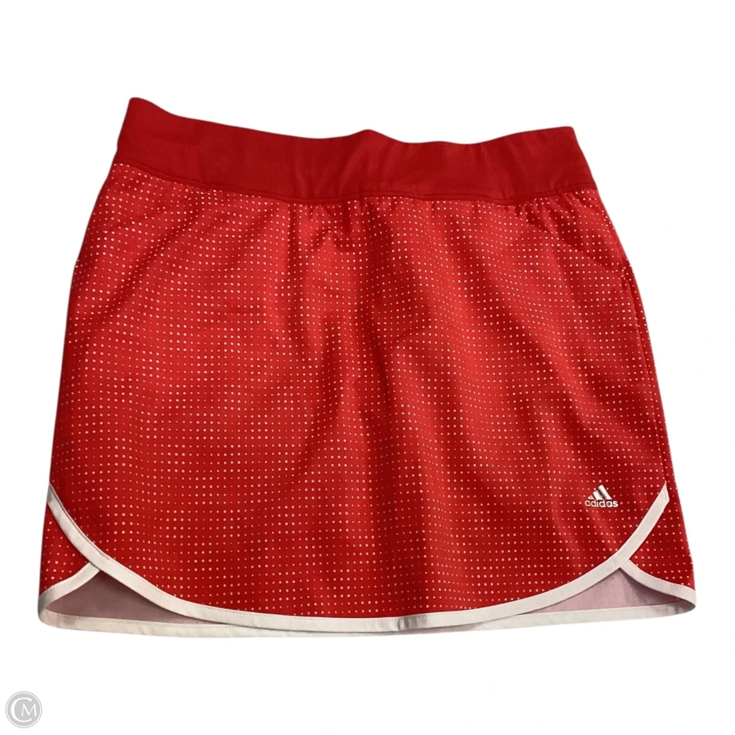 Athletic Skort By Adidas In Red & White, Size: S