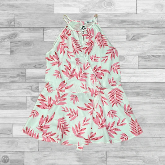 Top Sleeveless By Staccato In Pink & White, Size: L