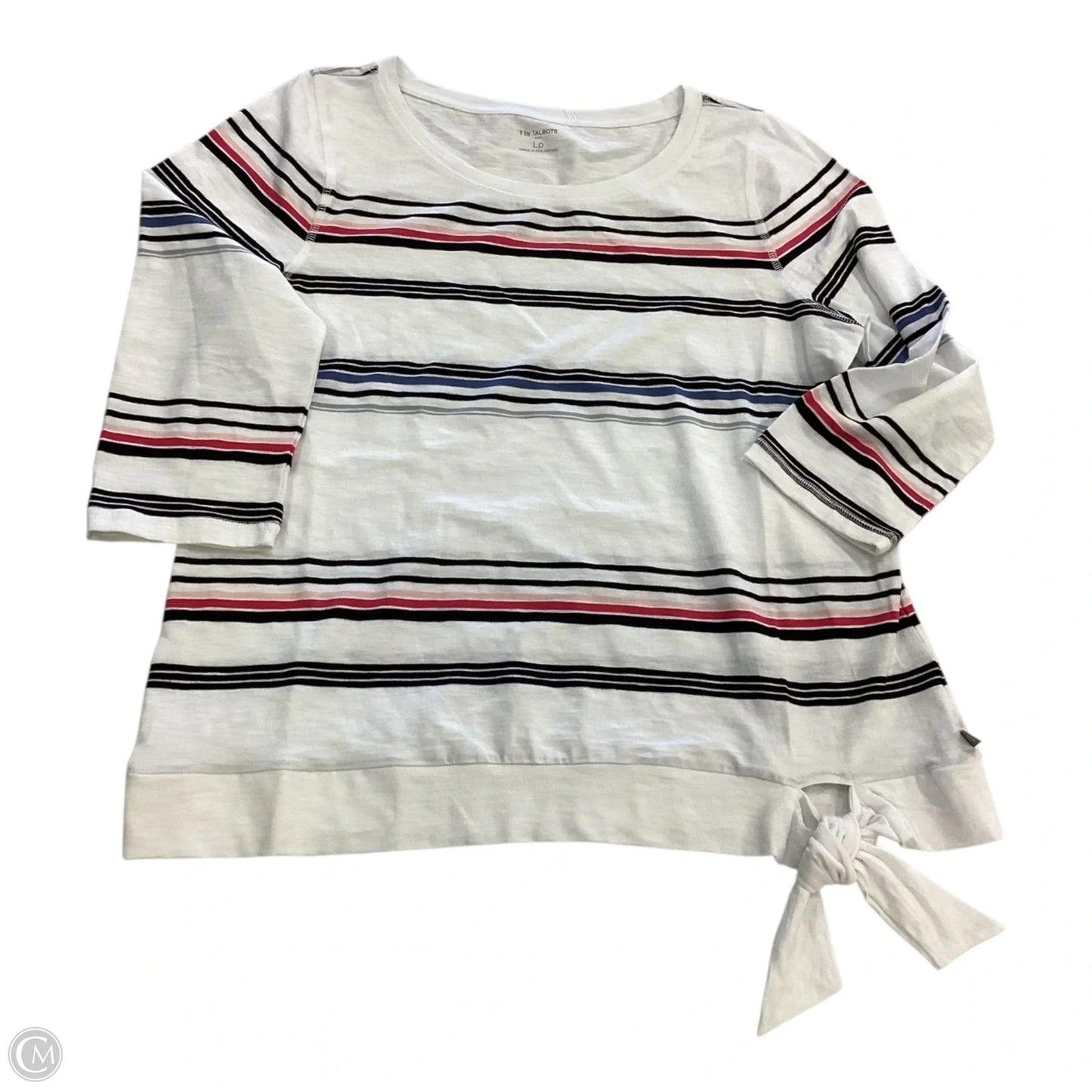 Top 3/4 Sleeve By Talbots In Striped Pattern, Size: Lp
