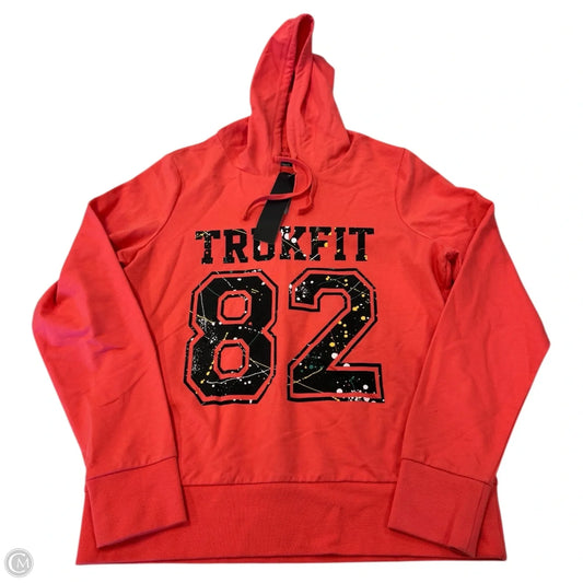 Sweatshirt Hoodie By Clothes Mentor In Coral, Size: Xl