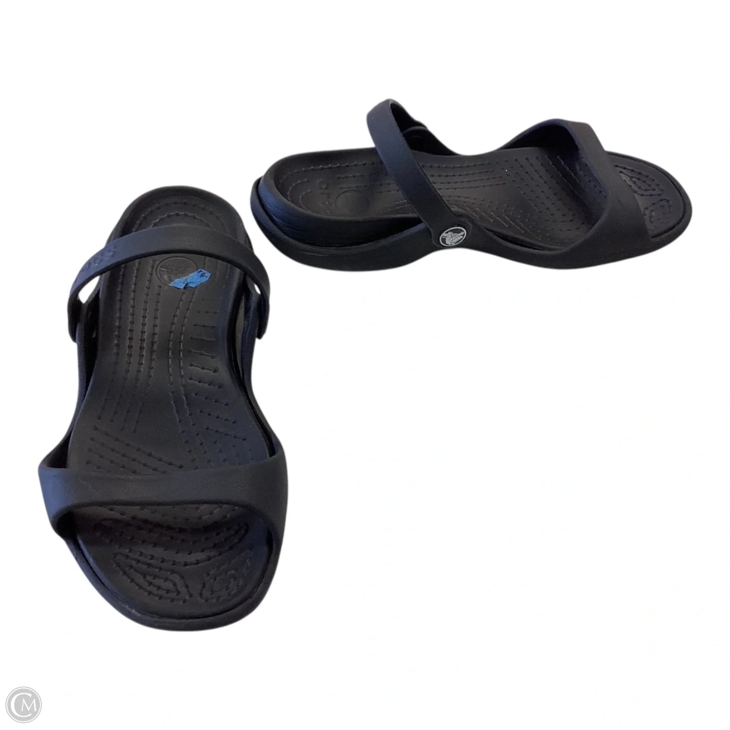 Sandals Flats By Crocs In Black, Size: 6