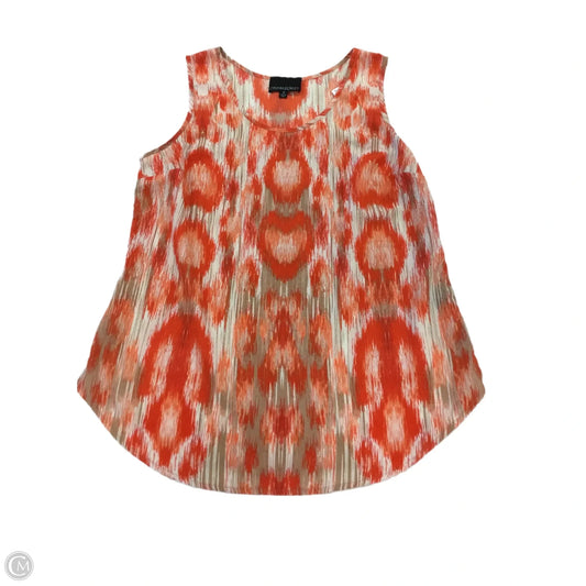 Top Sleeveless By Cynthia Rowley In Cream & Orange, Size: M
