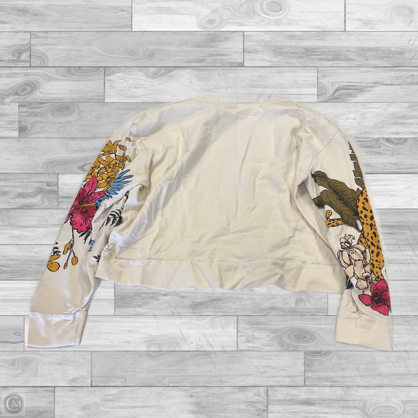 Top Long Sleeve By Zara In Floral Print, Size: L