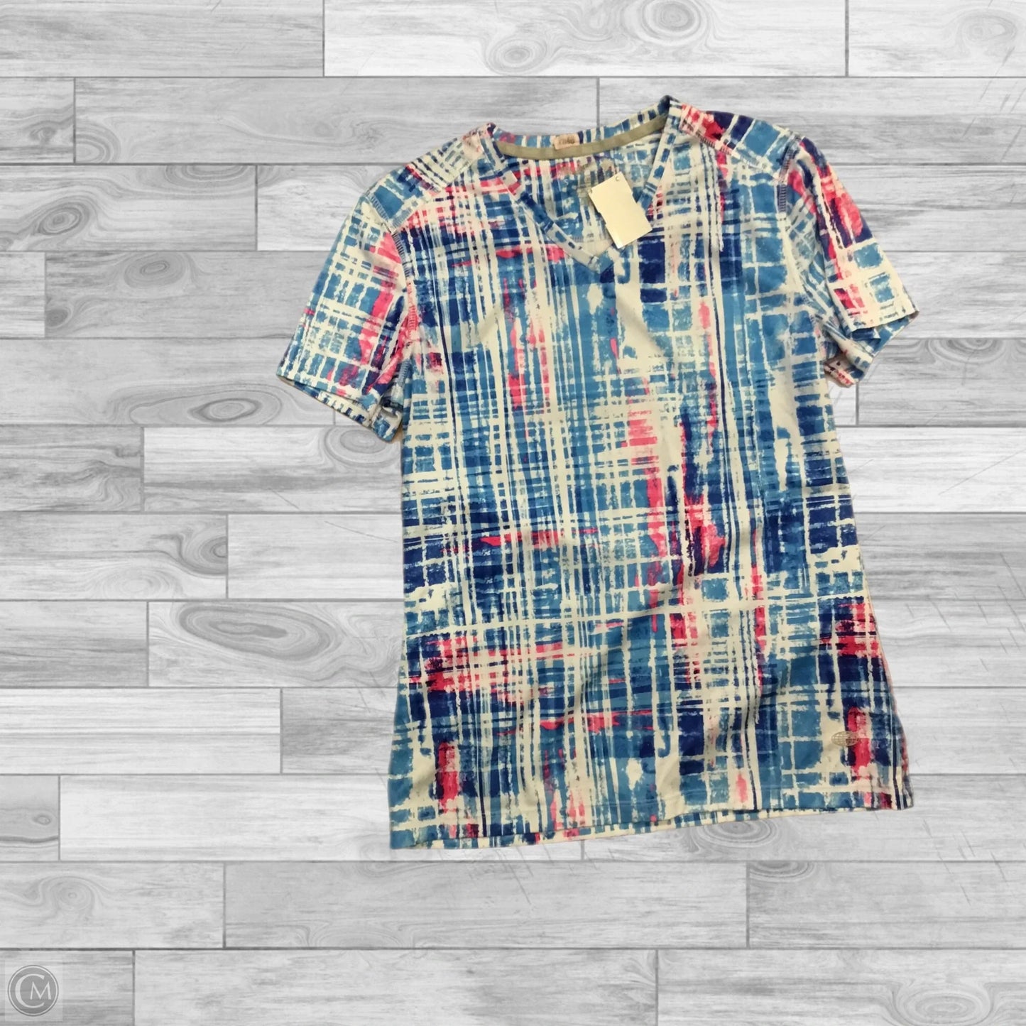 Top Short Sleeve By Reel Legends In Blue & Pink, Size: S