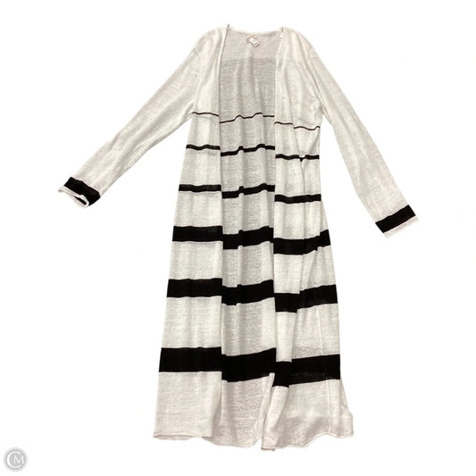 Cardigan By Chicos In Striped Pattern, Size: L