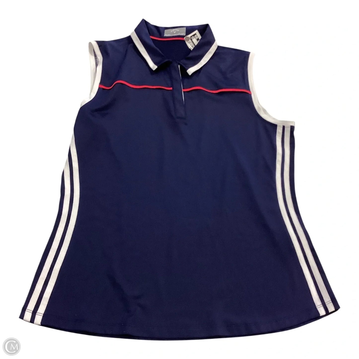 Athletic Tank Top By Callaway In Blue & Red & White, Size: L