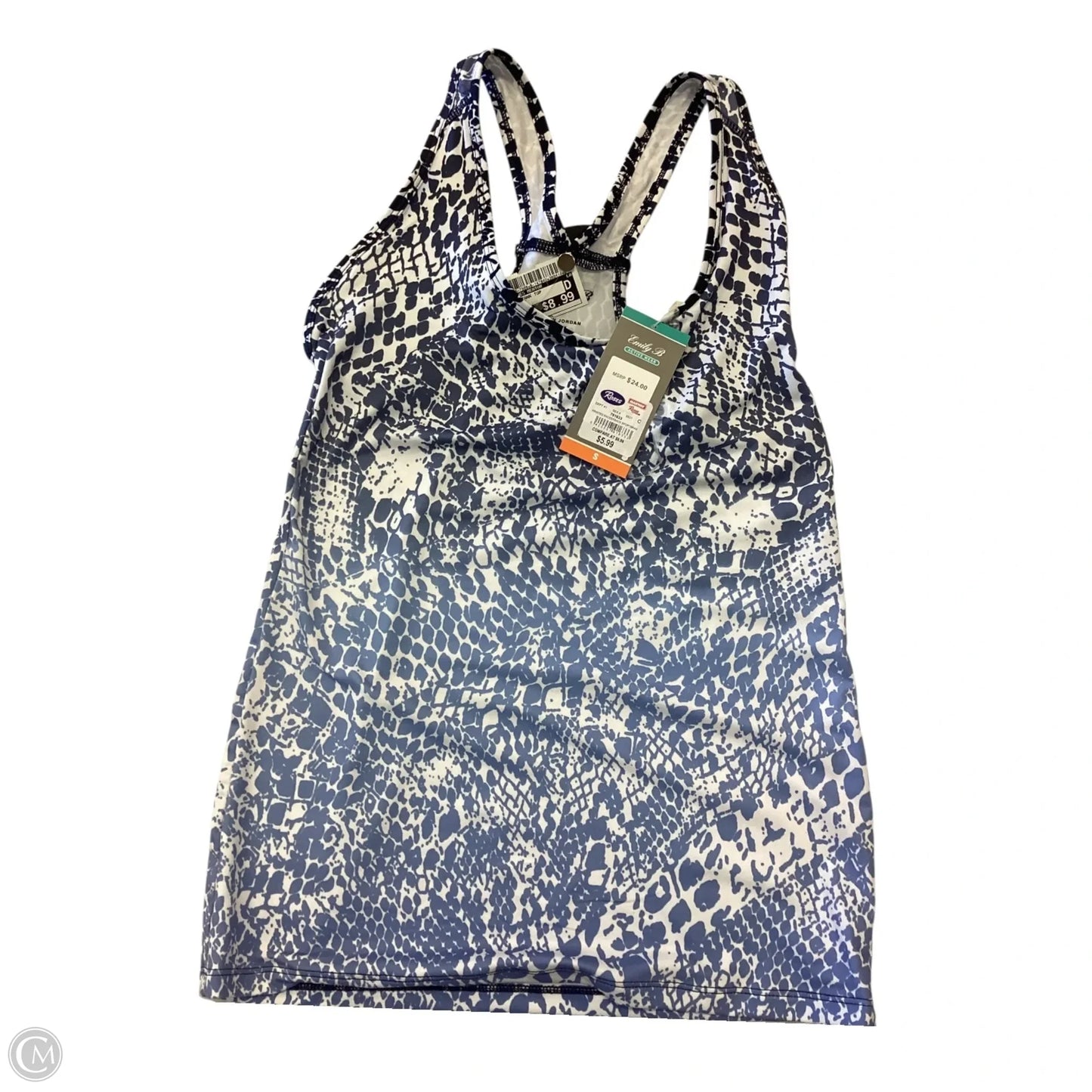 Athletic Tank Top By Clothes Mentor In Blue & White, Size: S