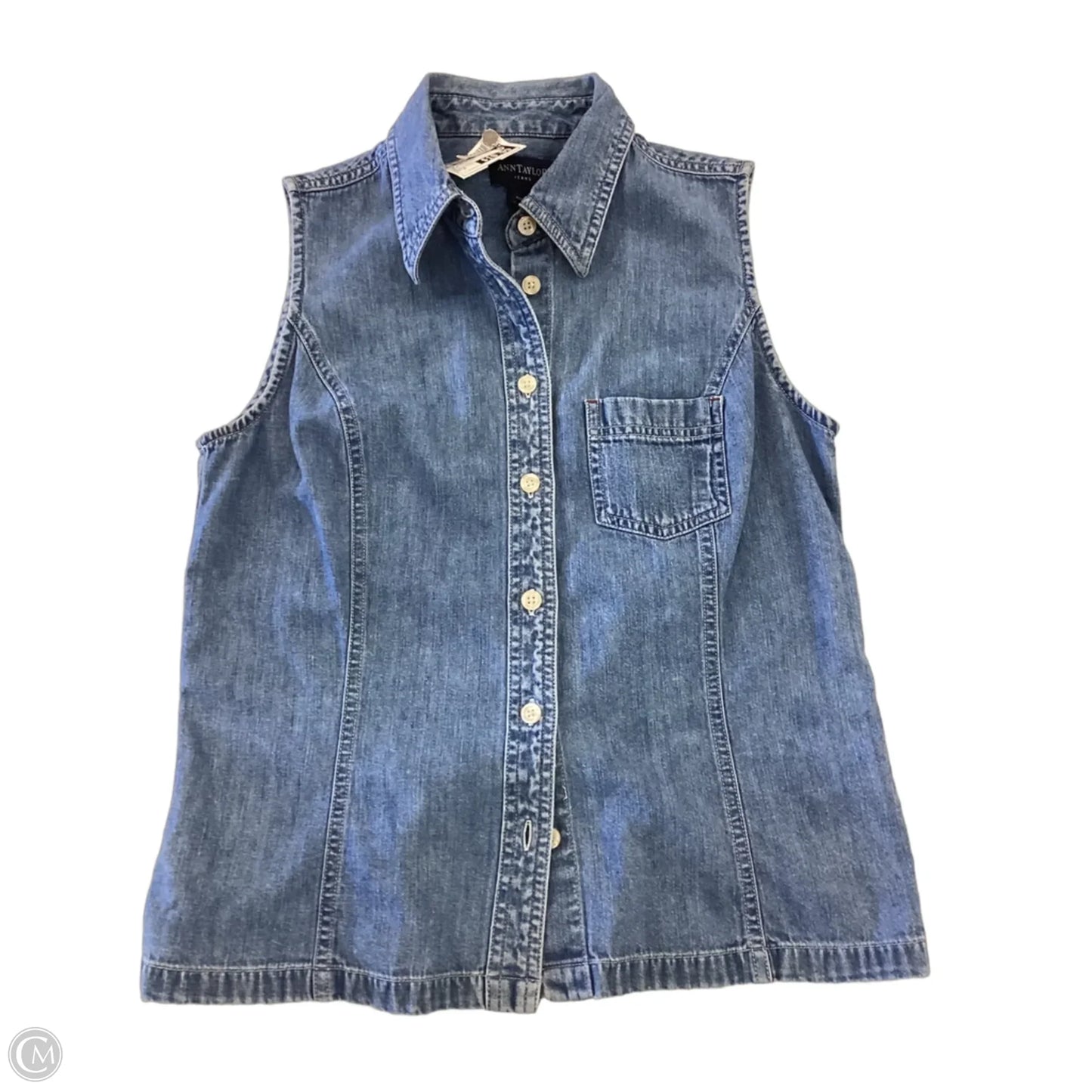 Top Sleeveless By Ann Taylor In Blue, Size: M
