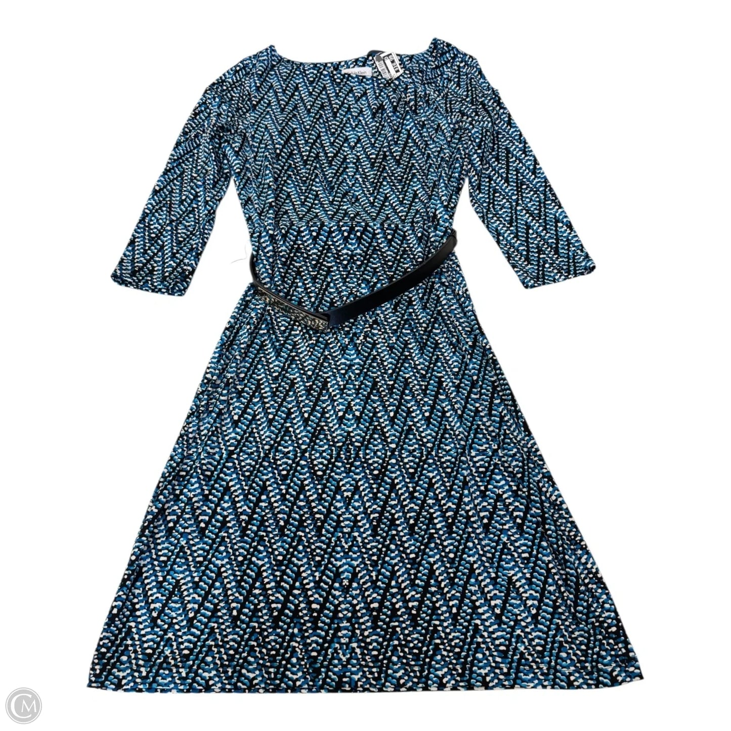Dress Work By Calvin Klein In Black & Blue, Size: 4