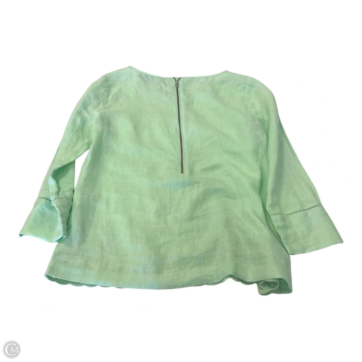 Top 3/4 Sleeve By J. Crew In Green, Size: 0