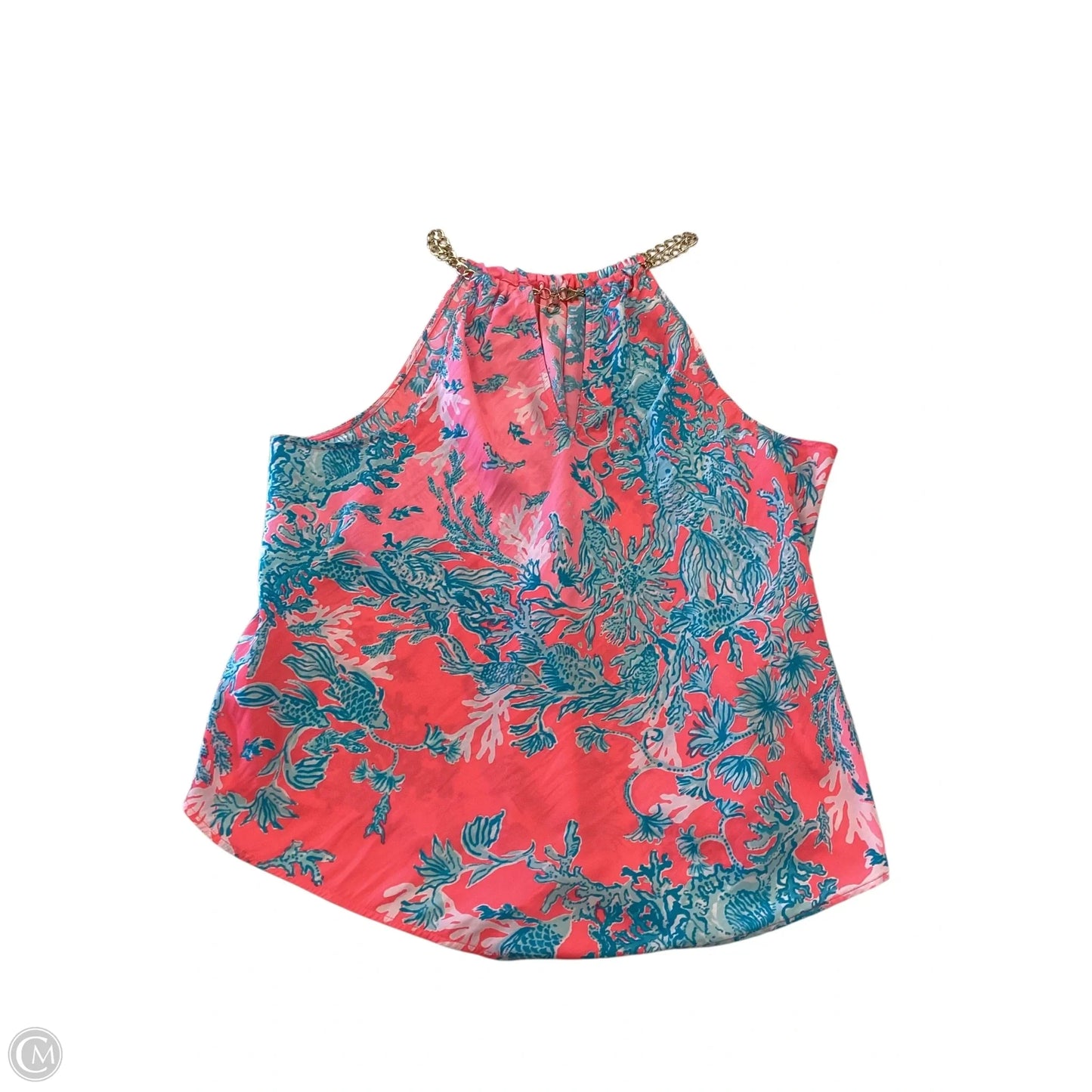Top Sleeveless Designer By Lilly Pulitzer In Blue & Pink, Size: Xl