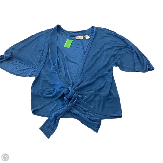 Jacket Shirt By Chicos Private Collection In Blue, Size: L
