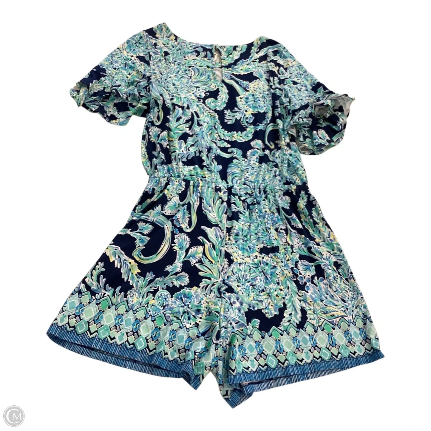 Romper Designer By Lilly Pulitzer In Blue & Green, Size: L