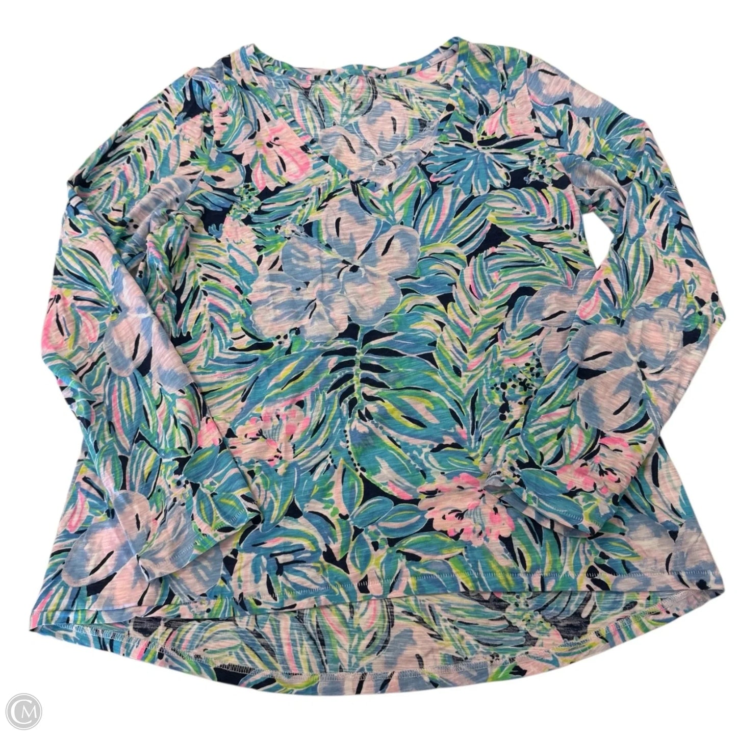 Top 3/4 Sleeve Designer By Lilly Pulitzer In Floral Print, Size: M
