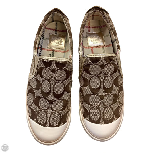 Shoes Designer By Coach In Gold, Size: 7.5